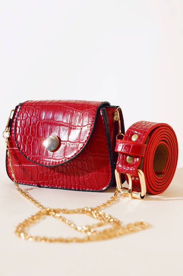 Minimal Bel Çantası Kırmızı - Bel Çantası