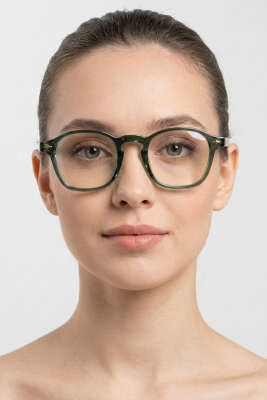 Minos Serisi Şeffaf Gözlük Yeşil - DISEGNO TEKSTİL