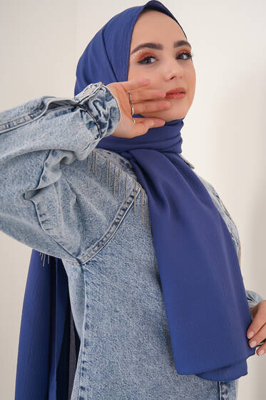 Mio Caz Açık Lacivert Şal - Black&White