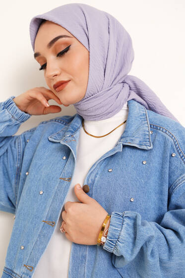 Mio Caz Eşarp Açık Gri - Black&White