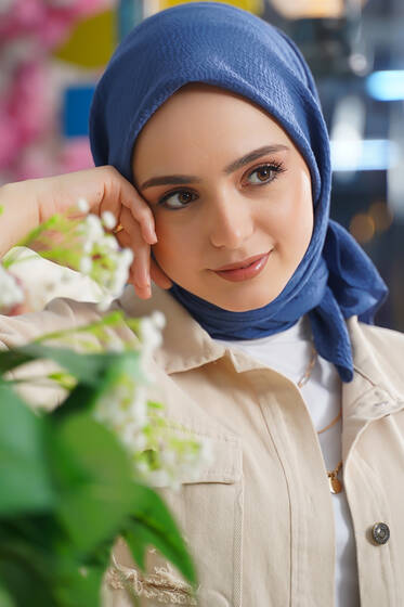 Mio Caz Eşarp İndigo - Black&White