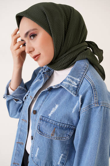 Mio Caz Eşarp Kamuflaj Yeşili - Black&White