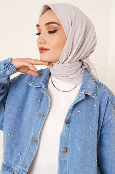 Mio Caz Eşarp Taş - Black&White