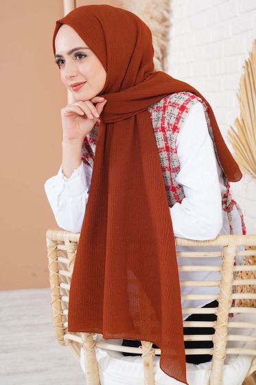 Mio Caz Kiremit Şal - Düz Şal