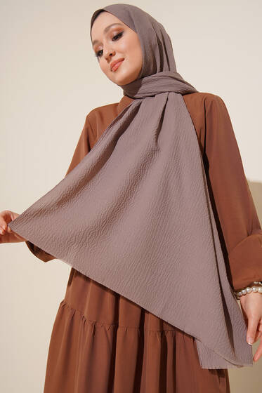 Mio Caz Koyu Vizon Şal - Düz Şal