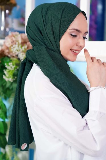 Mio Caz Zümrüt Yeşili Şal - Başörtüsü