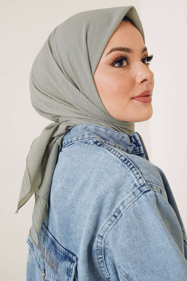 Mio Kare Eşarp Mint -36 - Black&White