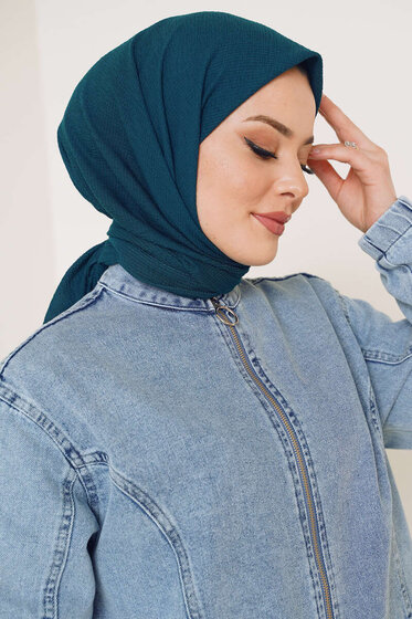 Mio Kare Eşarp Petrol - Black&White