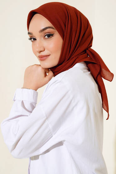 Mio Kare Eşarp Kiremit - Black&White