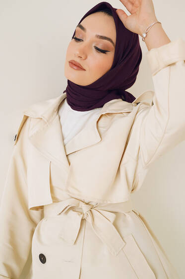 Mio Kare Eşarp Mor - Black&White