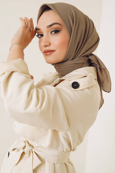 Mio Kare Eşarp Sütlü Kahve - Black&White