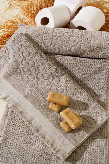 Mısır Banyo Havlu 2'li Takım Vizon - HAVLU TAKIMLARI