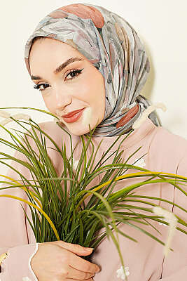 Mist Ebruli Desen Bambu Kraş Eşarp Çağla Yeşili - Başörtüsü