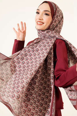 MK Desen Lina Şal Bordo