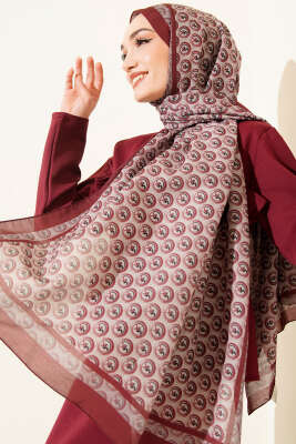 MK Desen Lina Şal Bordo - Günün Seçilenleri