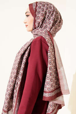 MK Desen Lina Şal Bordo - Günün Seçilenleri