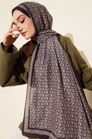 MK Desen Lina Şal Acı Kahve - Günün Seçilenleri