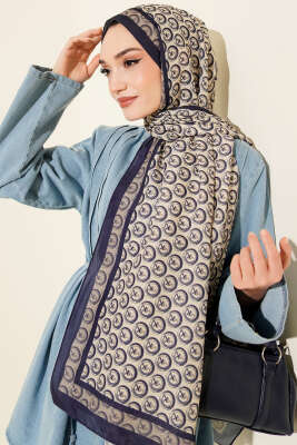 MK Desen Lina Şal Lacivert - Günün Seçilenleri