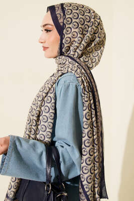 MK Desen Lina Şal Lacivert - Günün Seçilenleri