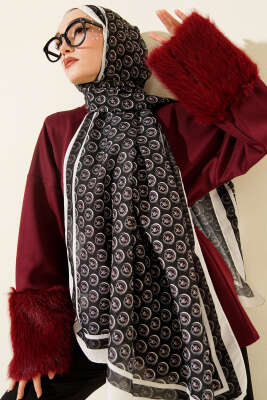 MK Desen Lina Şal Siyah Beyaz - Günün Seçilenleri