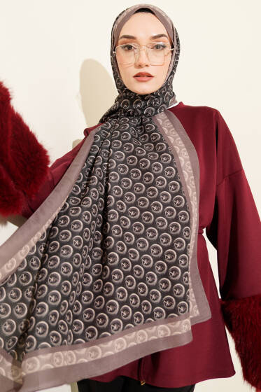 MK Desen Lina Şal Siyah Vizon - Günün Seçilenleri