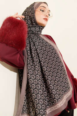 MK Desen Lina Şal Siyah Vizon - Günün Seçilenleri