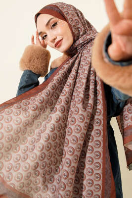 MK Desen Lina Şal Taba 