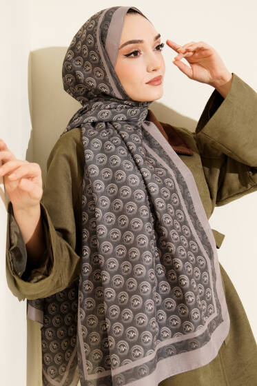 MK Desen Lina Şal Taş Gri - Günün Seçilenleri