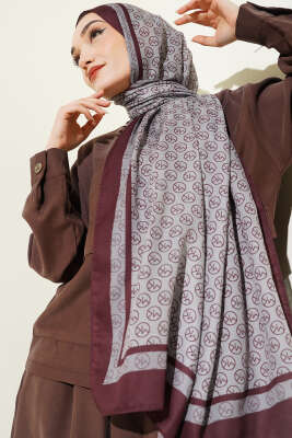 MK Desen Liva Modal Bordo Gri - Başörtüsü