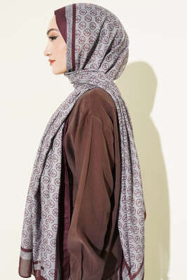 MK Desen Liva Modal Bordo Gri - Başörtüsü