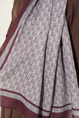 MK Desen Liva Modal Bordo Gri - Başörtüsü