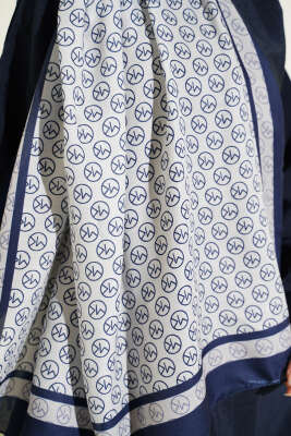 MK Desen Liva Modal Lacivert Bej - Başörtüsü