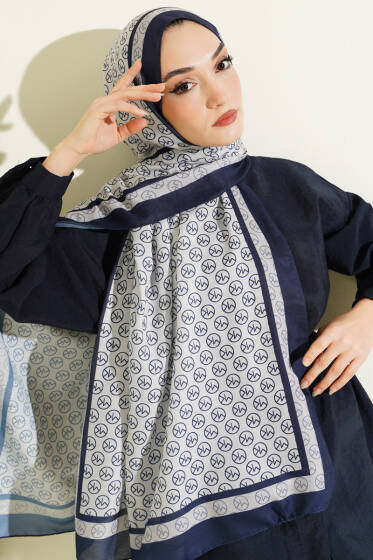 MK Desen Liva Modal Lacivert Bej - Yılın Fırsatı