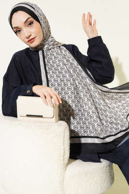 MK Desen Liva Modal Siyah Bej - MODA KAŞMİR