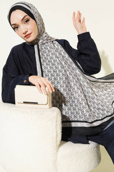 MK Desen Liva Modal Siyah Bej - Başörtüsü