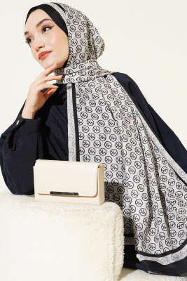 MK Desen Liva Modal Siyah Bej - Başörtüsü
