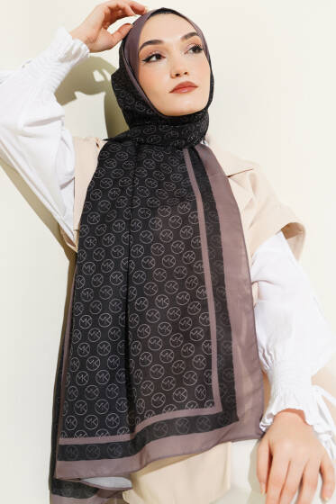 MK Desen Liva Modal Siyah Kahve - Başörtüsü
