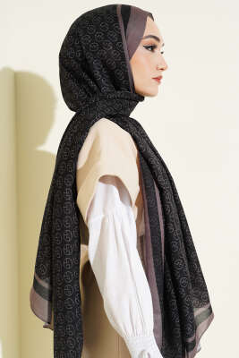 MK Desen Liva Modal Siyah Kahve - Başörtüsü