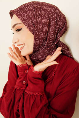 MK Desen Soft Eşarp Acı Kahve - Başörtüsü