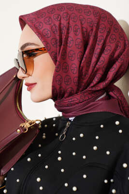 MK Desen Soft Eşarp Bordo 