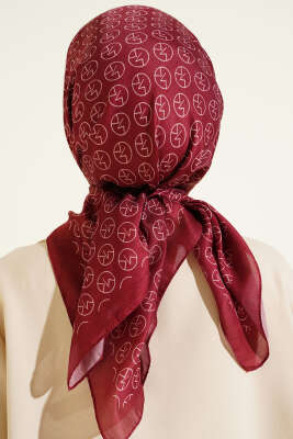 MK Desen Soft Eşarp Bordo - Başörtüsü