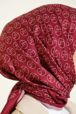 MK Desen Soft Eşarp Bordo - Başörtüsü