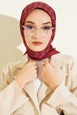 MK Desen Soft Eşarp Bordo 