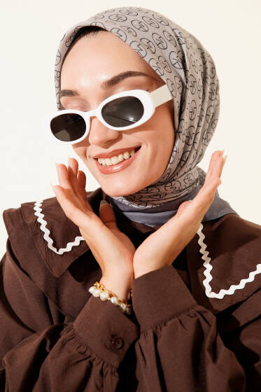 MK Desen Soft Eşarp Füme - Başörtüsü