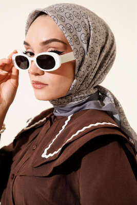 MK Desen Soft Eşarp Füme - Başörtüsü