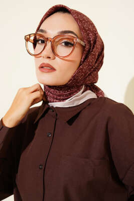 MK Desen Soft Eşarp Kahve - Başörtüsü