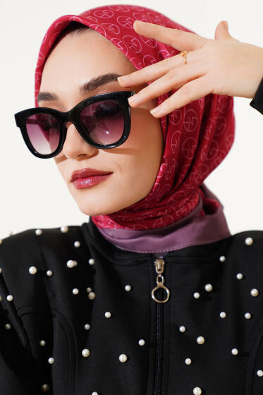 MK Desen Soft Eşarp Kırmızı - Başörtüsü