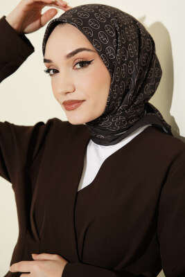 MK Desen Soft Eşarp Koyu Antrasit 