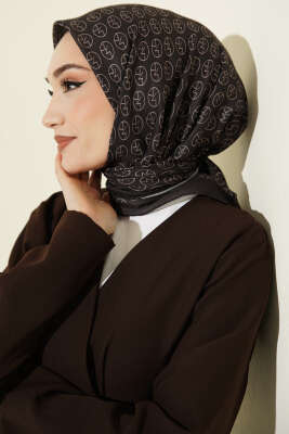 MK Desen Soft Eşarp Koyu Antrasit - Başörtüsü