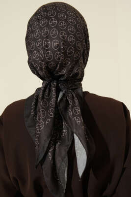 MK Desen Soft Eşarp Koyu Antrasit - Başörtüsü